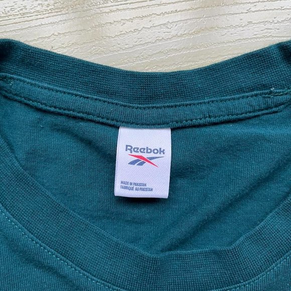 Vintage Reebok T-Shirt 90s Green and Black Large - Picture 2 of 4